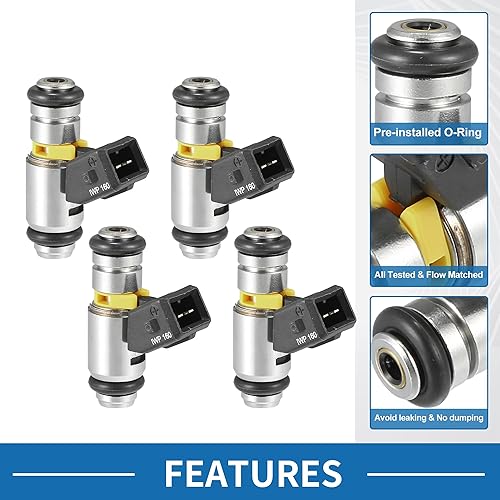 A ABSOPRO Injecteur De Carburant No.71724544/71724545 Pour Alfa Romeo Mito 2011-2018 1.4 Pour Fiat Panda 2010-2013 1.2 Noir 4 Pièces - Poukt