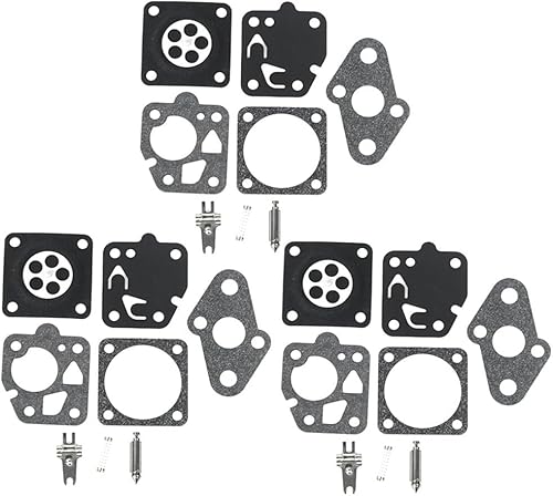 Kit de révision de carburateur pour Kawasaki modèles TD24 à TG33 comprenant 3 ensembles complets de 8 pièces chacun - Poukt