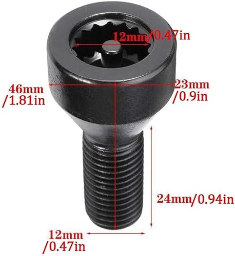 RAVTAKL Voiture Boulon Vis Écrou Compatible avec BMW Boulons De Roue en Alliage D'aluminium pour Bouchons À Vis De Verrouillage De Roue M12 X 1,5 36136786419, 36131180882, 36136764057 4 Pièces - Poukt
