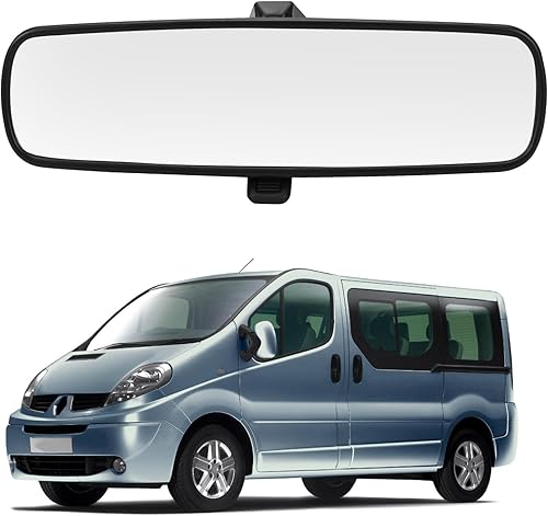 Rétroviseur Intérieur Remplacement pour Renault Trafic 2001-2024, Rétroviseur Intérieur de Voiture Miroir en Verre Remplacement pour Opel Vivaro 2001-2024, 1C1517T695AA1C6J, 4385007 - Poukt
