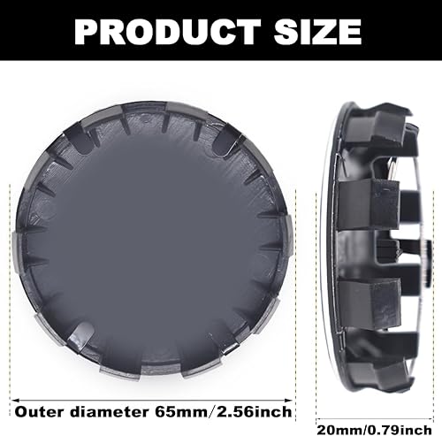 4 x 65MM Auto Cache Moyeux - Enjoliveurs Universels - Cache Moyeu ABS, Enjoliveurs pour Auto - pour Remplacer Les Enjoliveurs Anciens et Endommagés de Voiture (Surface Miroir) - Poukt