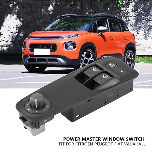 Power Master Window Switc, Interrupteur de lève-vitre électrique noir pour 735487419 6490.X9 - Poukt