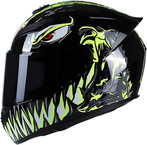 GoolRC Casque de Moto intégral Casque de Rue Rapide Unisexe Adulte Cool Cavalier équipement Quatre Saisons Nouveau (Vert, M) - Poukt