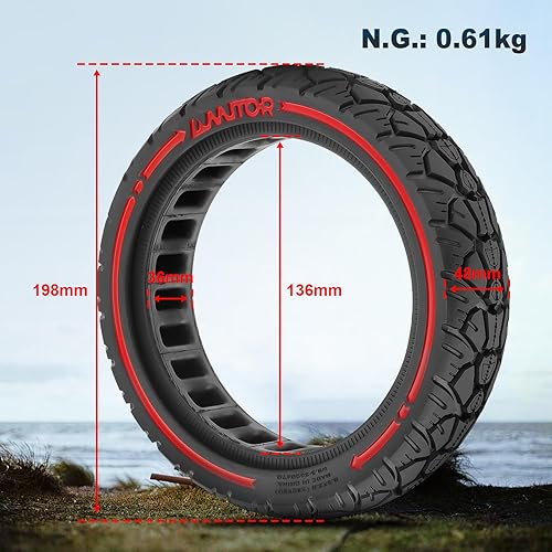 VOLOHAS Lot de 2 pneus de rechange 8,5 x 2,0 (230 x 50) en caoutchouc plein 8 2/1 x 2,0 - 8,5' - Solide - Pour scooter électrique Xiaomi M365 1S, Pro/Gotrax XR - Pneu de rechange - Antidérapants - Poukt
