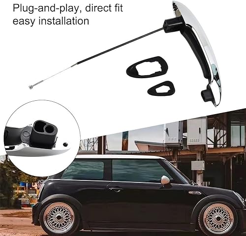 Floweringbeter Poignée de porte extérieure côté passager, poignée de porte avant droite pour BMW pour Mini Cooper R50-R59 51217198472 2002-15 - Poukt