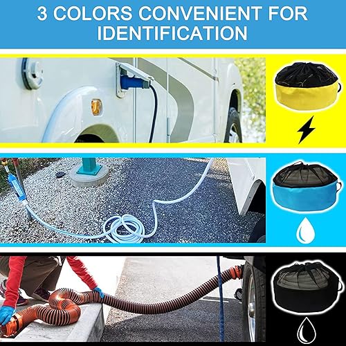 Sacs de Rangement pour Camping-cars Sacs de Rangement pour Tuyaux de Camping-car Sac Multifonctionnel D'accessoires de Camping-car pour Tuyaux D'égout Tuyaux D'eau Noire Fraîche (3 couches) - Poukt