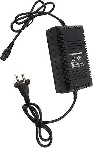 Ejoyous Chargeur de Chargeur 36V Charger, Chargeur 36V Batterie de Plomb pour Scooters électriques, Arrêt Automatique du Connecteur à 3 Broches à Pleine Charge (Prise UE) - Poukt