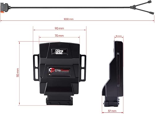 ChipPower Boitier Additionnel GS2 pour la voiture Dacia Sandero Mk2 II 0.9 TCe 90 66 kW 90 CV 2012-2021 Chip Tuning Box de Plug&Drive Essence plus de puissance Tuningbox - Poukt