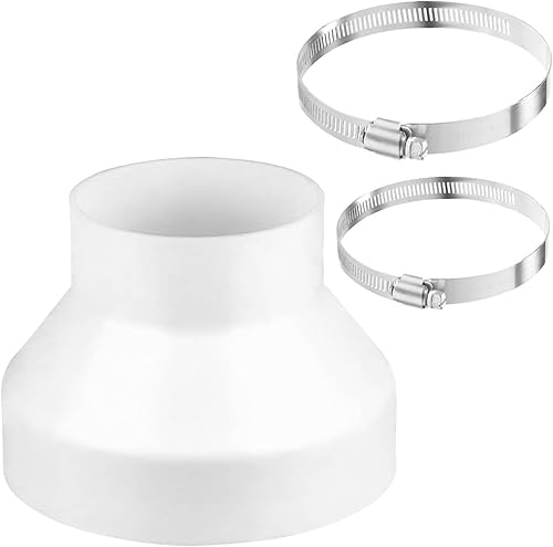 RODISHOMM Adaptateur de tuyau d'évacuation de 150 mm à 100 mm avec 2 colliers de serrage en acier inoxydable, réducteur universel pour climatisation et canaux de ventilation - Poukt