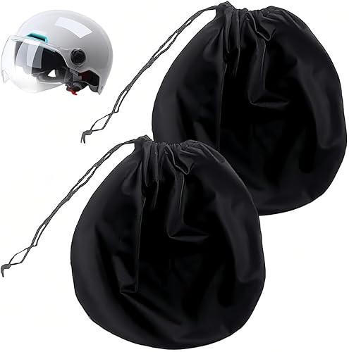 CATOR Lot de 2 sacs de casque de moto, housse de casque de moto, sac de moto, utilisé pour différents styles de casques de moto, sports de plein air, rangement divers et rangement de poupées, Noir - Poukt