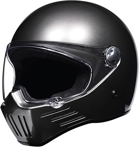 Woljay Casque de moto Vintage intégral Avions à réaction Moto Le croiseur Petites motos Unisexe adulte DOT/ECE 22-05 Approuvé - Poukt