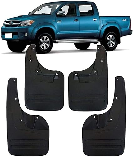 4 pièces voiture Garde-boue pour TOYOTA HILUX/VIGO KUN25 KUN26 2005-2014 2006 2007 2008 2009 2010 2011 2012 2013, Avant Arrière Bavettes Modification Voiture avec Vis Fixation Accessoires - Poukt