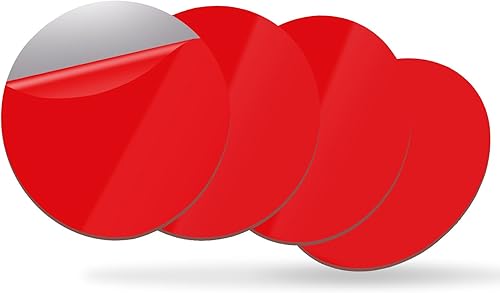 Lot de 4 bandes adhésives de rechange en gel pour fixation de téléphone de voiture - Pour tableau de bord - Support de téléphone portable - Pare-brise - Caméra embarquée - Base GPS - Gris - 9,4 x 0,15 - Poukt
