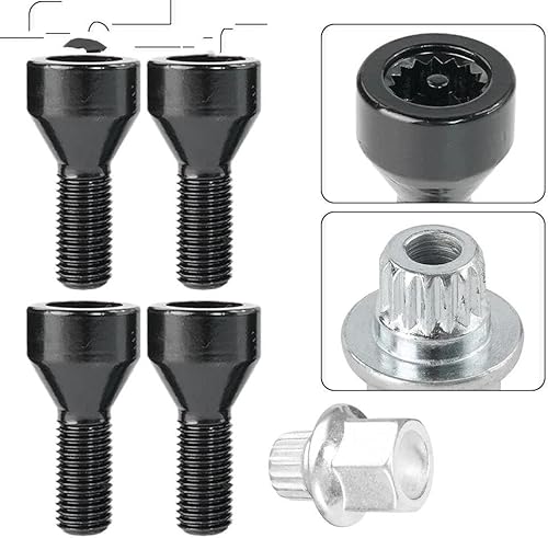 RAVTAKL Voiture Boulon Vis Écrou Compatible avec BMW Boulons De Roue en Alliage D'aluminium pour Bouchons À Vis De Verrouillage De Roue M12 X 1,5 36136786419, 36131180882, 36136764057 4 Pièces - Poukt