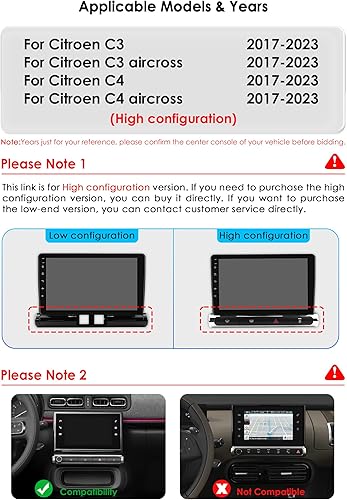 Hizpo Autoradio Android 13 pour Citroën C3/C3 Aircross Citroën C4/C4 Aircross (2017-2023) avec Carplay sans fil Android Auto 8-Core 4G+32G WiFi CarPlay/Android Auto Bluetooth 4G LTE RDS SWC - Poukt
