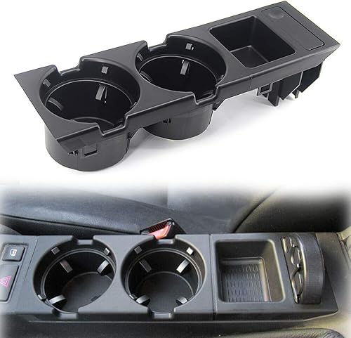 ihreesy Support Porte-gobelet de la Console Centrale, 51168217953 Support de Verre de Console Intérieure de Voiture Avant Support de Verre de Console Centrale Compatible avec 3Series E46,Gris - Poukt