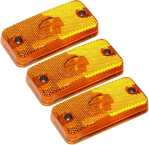 MKAREPART Lot de 3 feux de position latéraux Ambre avec douille et vis Ducato, Relay, Boxer, Daily 6303.A1 1356794080 71749250 (3) - Poukt