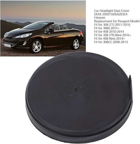 Acouto Cache-poussière pour phare de voiture 20001509 6203E4 PP Cache-poussière de phare remplacement pour 308 (T7) 2011-2016 308S 2015+ 408 2010-2014 RCZ 2010-2015 - Poukt