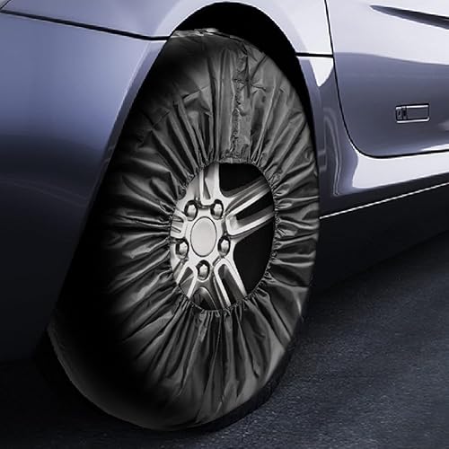 Oniissy Housses de pneu de secours de voiture, taille réglable, poignée pratique, garde la roue de secours propre, 33 à 58,4 cm, compatible avec voitures, camionnettes, SUV, polyester noir - Poukt