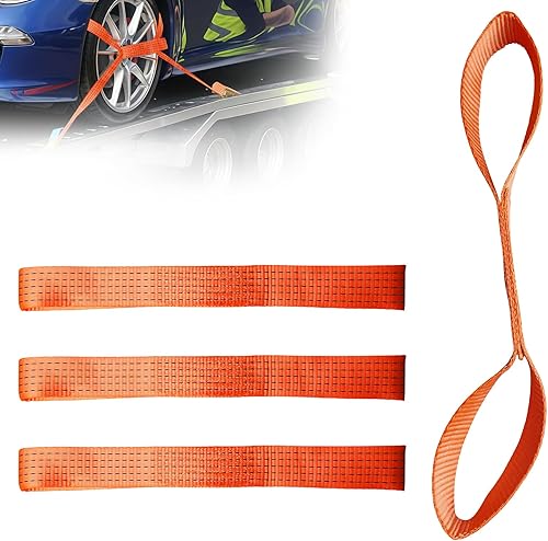 WIYETY Lot de 4 sangles d'arrimage de transport automobile : 45 cm x 50 mm Sangle transversale pour sangle de serrage, capacité de charge 5 tonnes, sangle de transport pour voiture, voiture et - Poukt