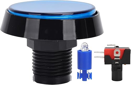 Boutons D'arcade, Bouton-Poussoir de Jeu 60mm Grand Bouton-Poussoir LED Rond de 2,4 Pouces avec Micro-Interrupteur, Bouton-Poussoir Lumineux à LED 12V pour Console de Jeux Vidéo - Poukt