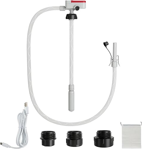 SOARS Pompe de Transfert Carburant, Pompe Electrique Carburant Alimenté par Batterie/USB, avec Capteur d'Arrêt Automatique, 3 Adaptateurs pour Bidons de Gaz, pour Essence, Huile, Diesel (14 LPM) - Poukt