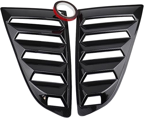 SAFATBZ Becquet LatéRal Lunette ArrièRe pour Mustang 2015-2023, Persiennes Vitre Arrière Becquet Panneau Voiture Couvercle D'aération Latéral Aileron Fenêtre(Shiny Black) - Poukt