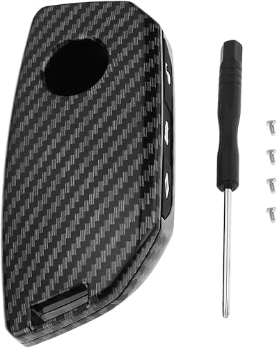 SG Store Coque de Clé de Télécommande de Voiture en ABS Compatible avec BMW IX I5 I7 XM X5 X6 2023-2024 Style Fibre de Carbone - Poukt