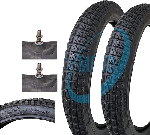 2 gommes Jante Pneus + 2 chambres moto Mini Cross 2 1/2 – 16 tassellato percuté Minicross monferraglia - Poukt