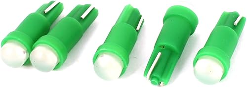 sourcingmap 5 Pcs 12V T5 Ampoule Blanche LED Cale Intérieur Voiture Lampe du Tableau de Bord Intérieur - Poukt