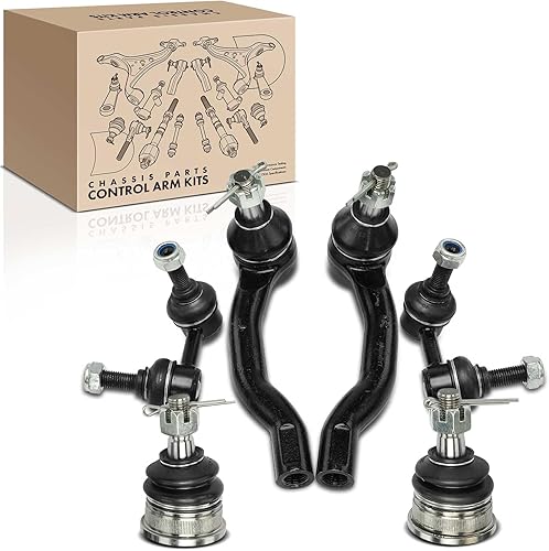 Frankberg 2 rotules de suspension + 2 tiges de couplage + 2 rotules de direction essieu avant compatibles avec NP300 Navara D40 NP300 Navara Pick-up D23 D23T Pathfinder III Van R51 Replace# 4242082Z00 - Poukt