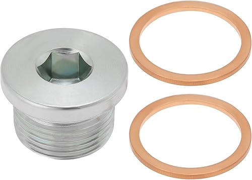 OTOTEC Lot de 2 Bouchons de vidange d'huile de Voiture M22 x 1,5 mm avec Anneau d'étanchéité - Pièces de Rechange Compatible avec Fiat Ducato (1994-2023) 2.3 2.5 2.8 3.0 Moteurs 220133S - Poukt