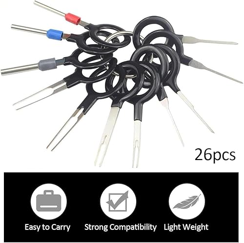 KEQAR 26 pièces Kit d'Éjecteur de Terminal, Outil de Retrait de Terminal, Ensemble d'Outils de Retrait de Terminaux Automobiles pour Réparation Électrique, outils extracteur cosses dépannage - Poukt