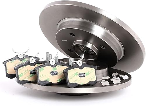 RIDEX Disques et plaquettes de freins 3405B0308 Essieu arrière avec roulement de roue, avec bague ABS plein - Poukt