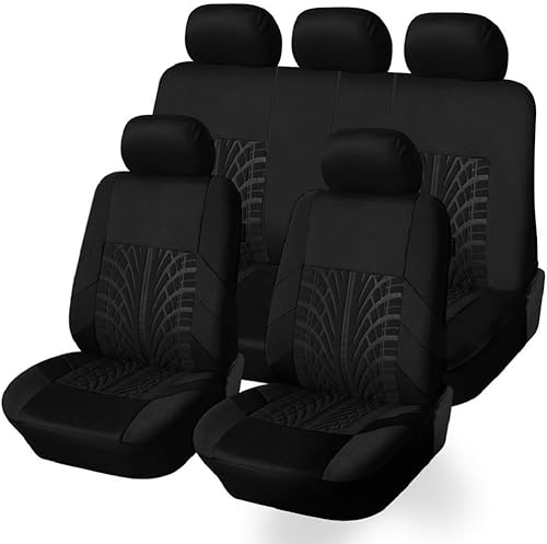 9 Pièces Set Complet Housses De Siège Voiture pour Tesla Model 3 2019-2024, Protecteurs de siège Auto Accessoire,Black - Poukt