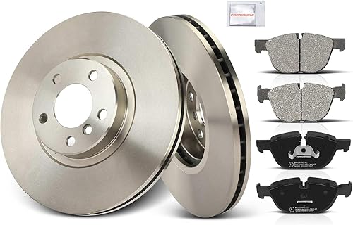 Frankberg Lot de 2 disques de frein + 4 plaquettes de frein avec lubrifiant pour essieu avant Compatible avec X5 E70 xDrive30 xDrive35 xDrive40 xDrive48 2008-2013 X6 E71 E72 Replace# 34116771986 - Poukt