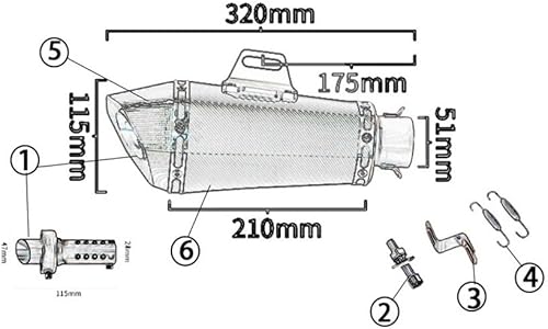 Echappement Silencieux Moto Tuyau pour Z750 2004-2008 Pot D'échappement De Moto 51mm Silencieux sans Lacet Moyen Lien Tuyau Silencieux Silencieux D'échappement Silencieux - Poukt