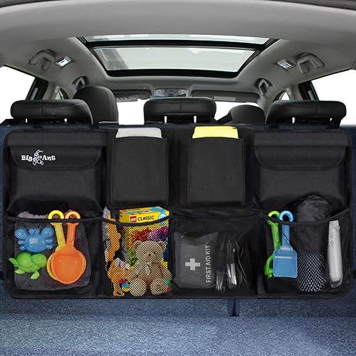 Big Ant Organisateur de Voiture Rangement Voiture, Organisateur de Coffre de Voiture Imperméable, Coffre Rangement Voiture, Organiseur de Coffre Filet Rangement Voiture Pour Voiture/SUV - Poukt