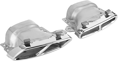 2 pièces Quad Embouts d'échappement en Acier Inoxydable pour -AMG W176 CLA45 C117 2013-2018 (Sliver Chrome) Gorge Embout d'échappement Quadruple Embout d'échappement en aci - Poukt