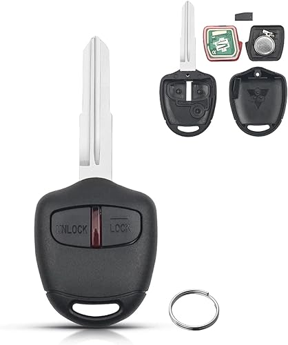 Porte-clés à 2 boutons pour Mitsubishi L200 Montero Pajero Shogun Triton avec lame 46 puces MIT8 433 MHz - Poukt