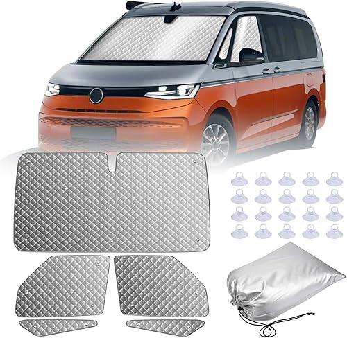 MaxAwe Lot de 5 stores thermiques internes pour Vito W447 2014-2024, pare-soleil de luxe, protection d'écran avant, pare-soleil d'été et housse d'isolation d'hiver pour camping-cars BZ et camping-car - Poukt