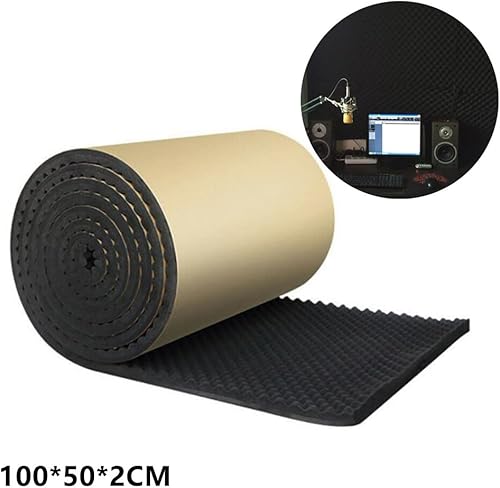 FACULX Rouleau d'isolation de voiture, tapis auto-adhésif, mousse à cellules fermées, matériau insonorisant pour van 50 x 100 cm - Poukt