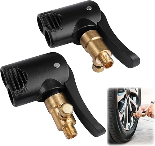2 Pièces Adaptateur de Valve Française sur Voiture, Embout Gonflage Pneu Voiture Robuste, Tête de Pompe de Remplacement Filetée avec Double Valve, pour Les Pneus de Voiture, de Vélo et de Moto - Poukt