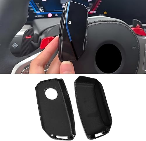 SG Store Coque de Clé de Télécommande de Voiture en ABS Compatible avec BMW IX I5 I7 XM X5 X6 2023-2024 Style Fibre de Carbone - Poukt