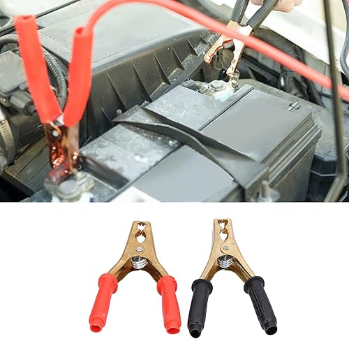 Pince de Batterie de Voiture 200a, 2 Pièces Pince Crocodile Electrique pour Charger et Tester les Batteries, Connecteur de Pince de Chargeur de Test électrique en Cuivre, Rouge Noir - Poukt