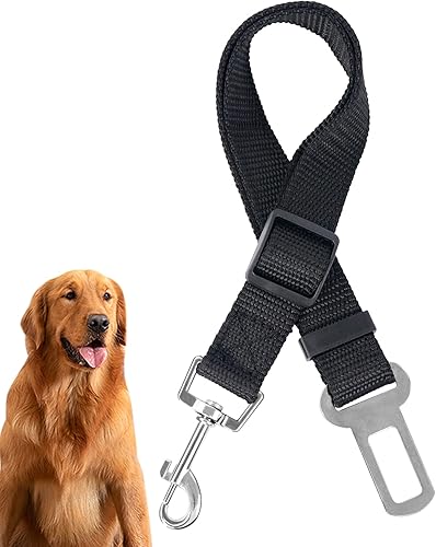Redamancy Ceinture Chien Voiture, 1 Pièces Harnais, Ceinture Securite avec Absorption des Chocs et Mousqueton pour Tout Type de Voiture pour Tous Les Chiens et Chats - Poukt