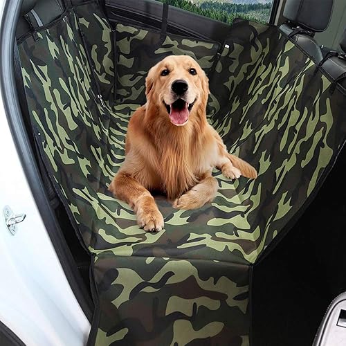 Baceyong Housse de siège arrière Universelle imperméable Double Couche pour Chien, Housse de Protection pour hamac pour Animaux de Compagnie en Tissu Oxford, Camouflage - Poukt