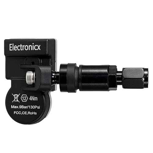 RDKS TPMS Lot de 4 capteurs de pression des pneus Valve métallique Noir Compatible avec Evoque LR2 LR3 LR4 - Poukt