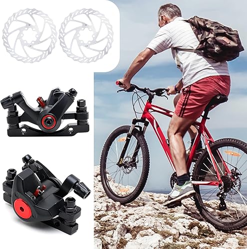 Yorbay Kit de freins à disque pour vélo Disques de 160 mm pour frein avant et frein arrière Avec plaquettes de frein BB5 et câbles, Noir - Poukt