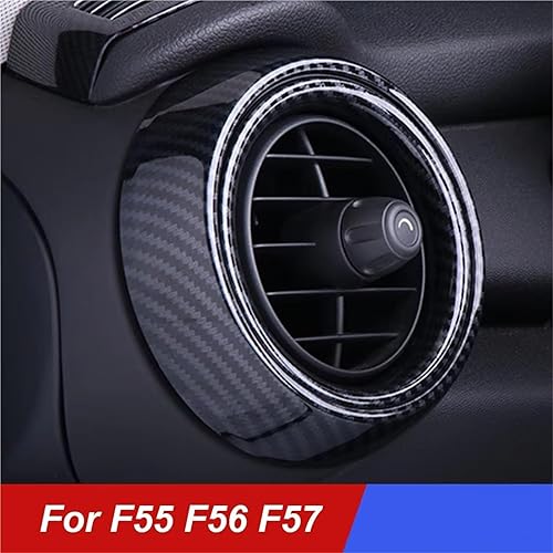 Garniture Fibre Carbone Couvercle Sortie D'anneau D'aération Voiture Coque Fiber Carbone Autocollant Décor Pour Mini Pour Cooper Pour One S Pour JCW F55 F56 F57 Accessoires Décoration Avec Accessoire( - Poukt